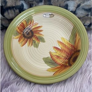 Clay Art hand painted sunflower dish